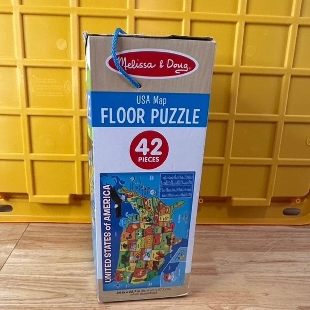 Melissa & Doug USA Map Floor Puzzle 42 Pieces Kids Geography Learning Toy 3+